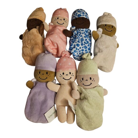 Basket of Babies ONLY NO BASKET Creative Minds Plush Dolls 7 Piece Set - Picture 1 of 3